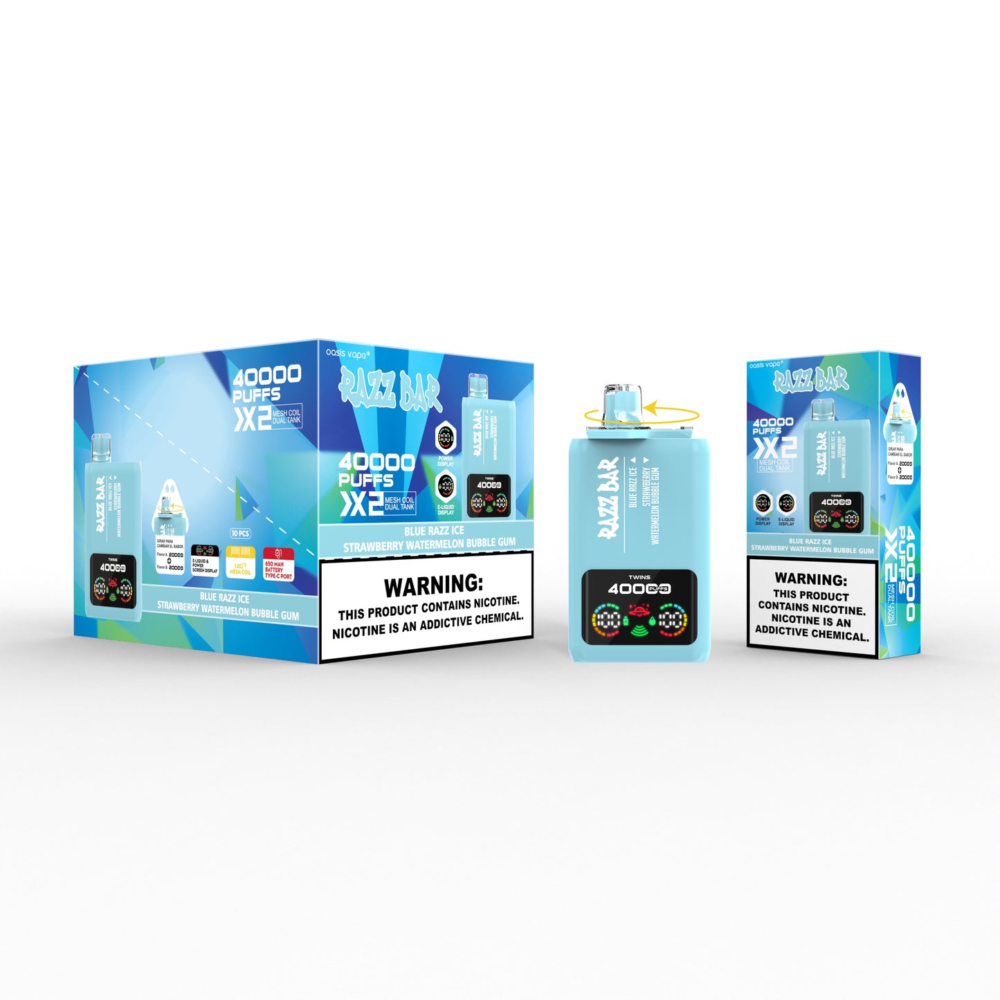 RazzBar 40000 Puffs (X2 Dual Tank )