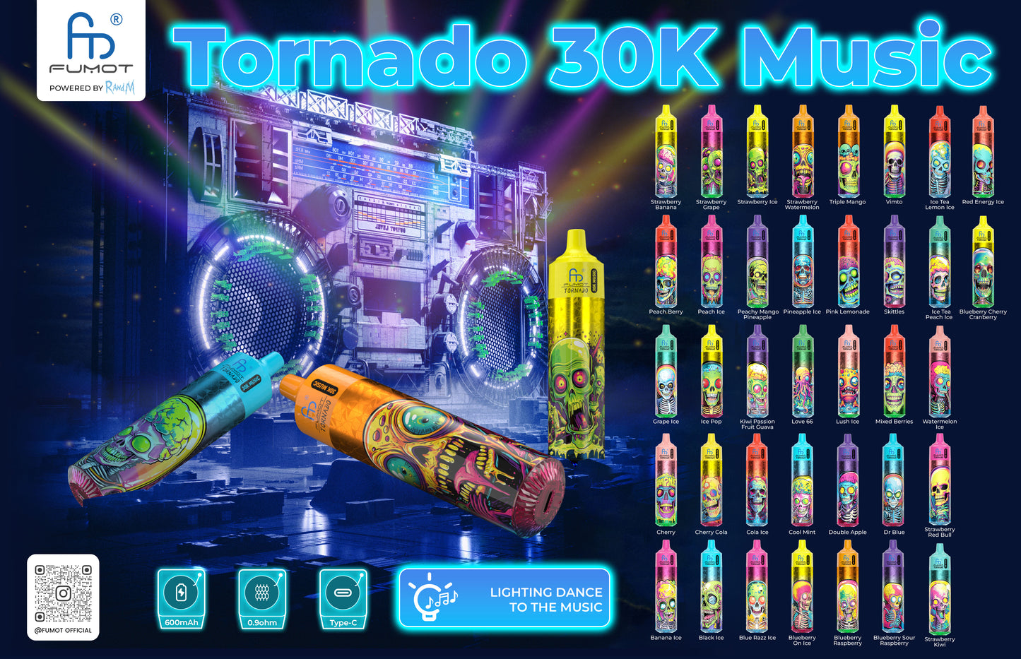Fumot Tornado 30K Music Disposable Vape