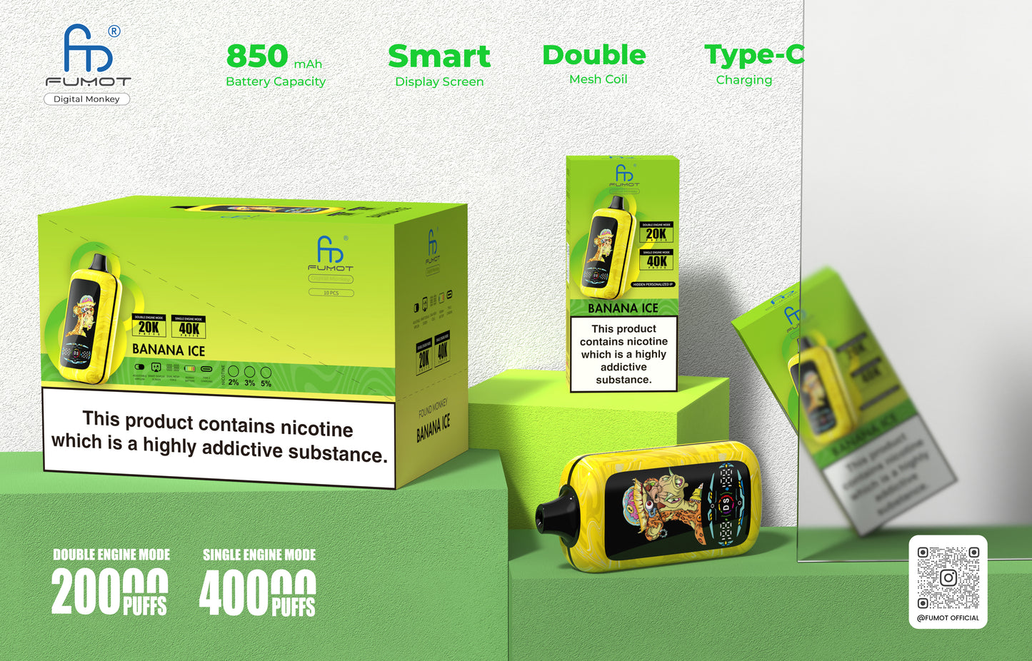 Fumot Digital Monkey 40000 Puffs Disposable Vape