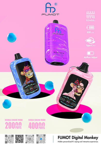 Fumot Digital Monkey 40000 Puffs Disposable Vape
